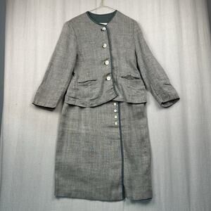 Vintage REHLI TRACHT Women's Linen Skirt Suit 80' Size Medium